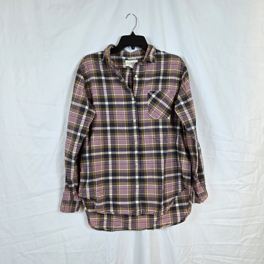 Denim & Supply Ralph Lauren Women's RL Boyfriend Red Gray Plaid‎ Shirt Large